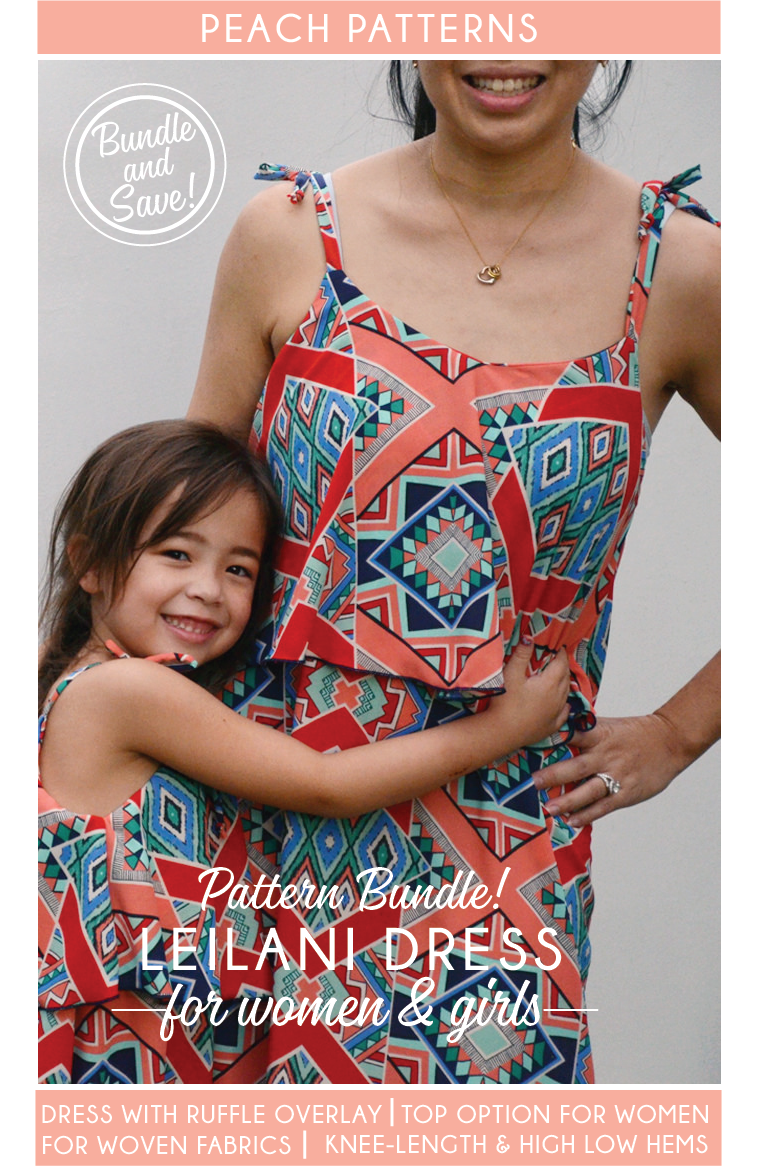 TWO PATTERN BUNDLE: Leilani Dress for Women and Girls PDF Sewing Patterns